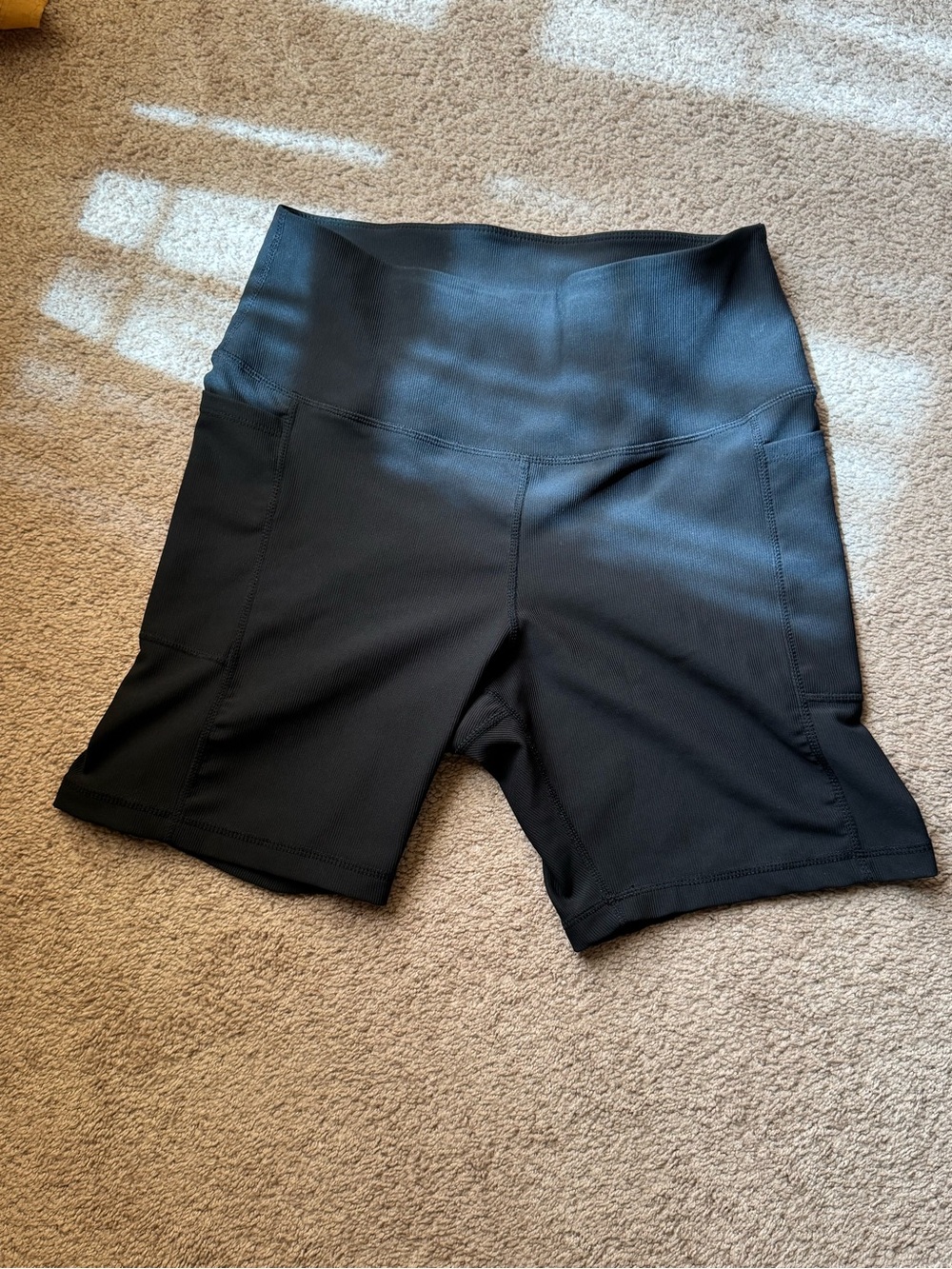 Danskin Black High-Waist Bike Shorts with Side Pockets